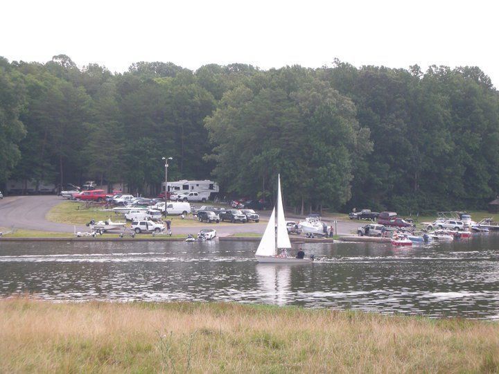 Christopher Run Campground Boat on lake