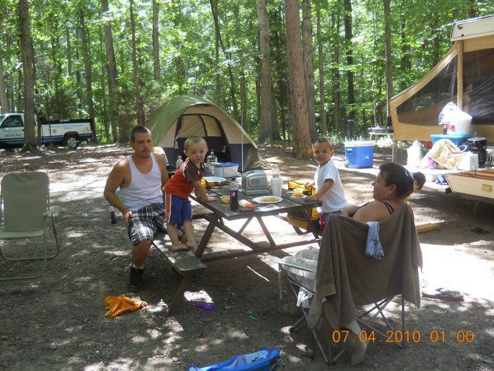 Christopher Run Campground Picnic Bench at Campsite