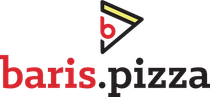 Logo for Baris Pizza. Red 