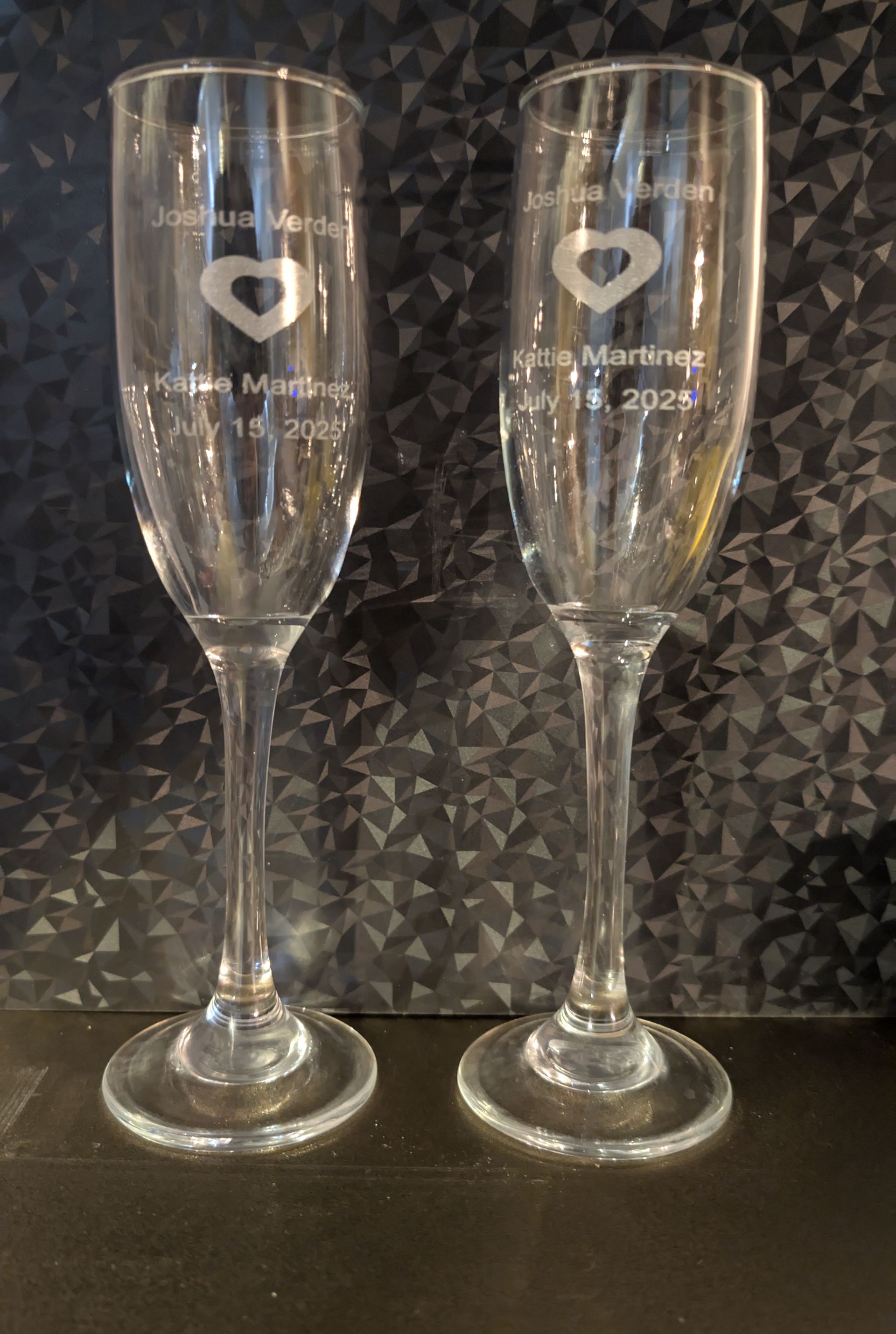 Custom Engraved Champagne Glasses