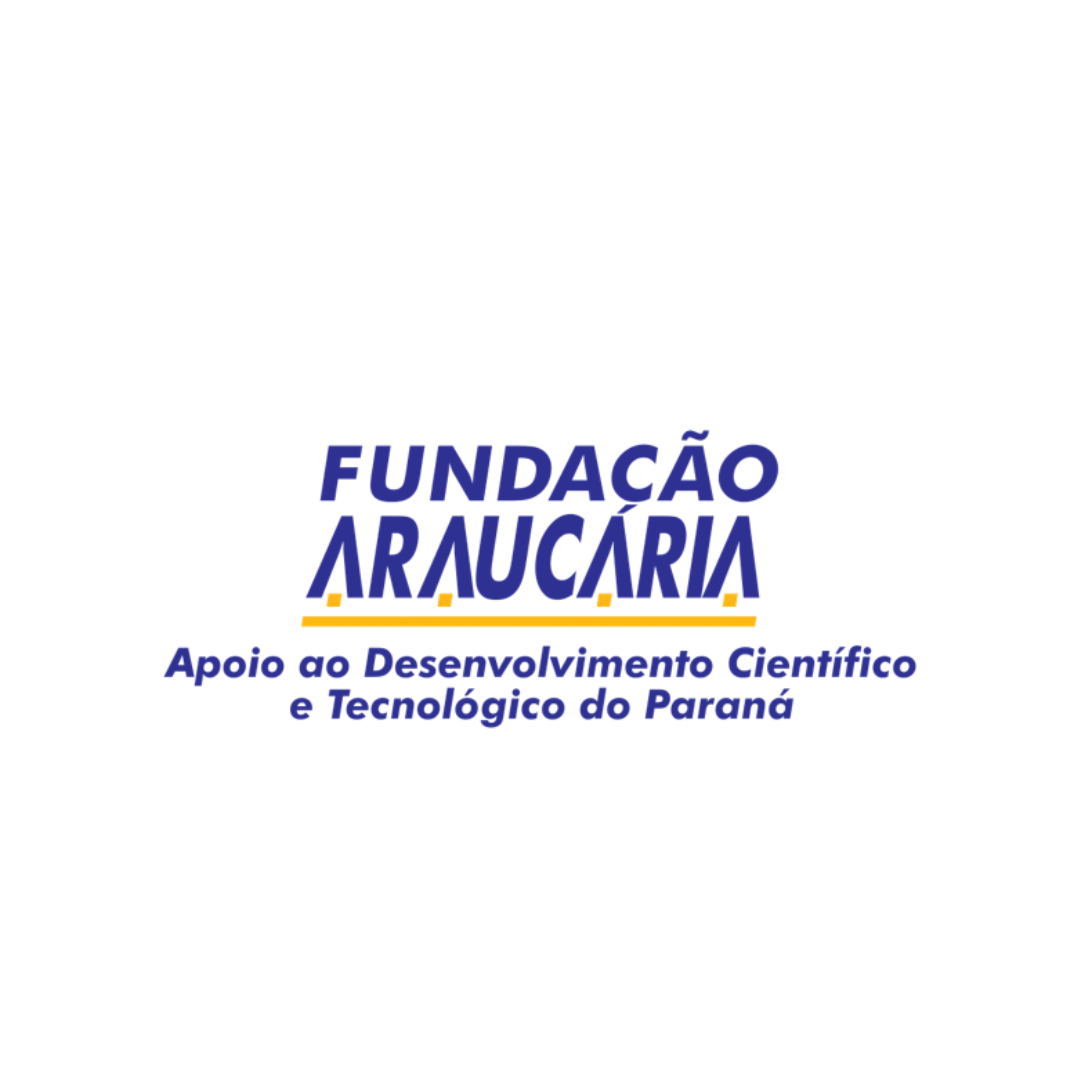 O logotipo da fundação araucária é um logotipo azul e amarelo em um fundo branco.