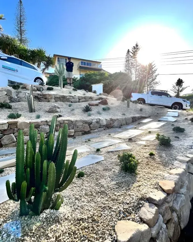 A Tiered Desert-Style Landscape with A Stone Path — Creative Landscapes Coffs Harbour in Korora, NSW