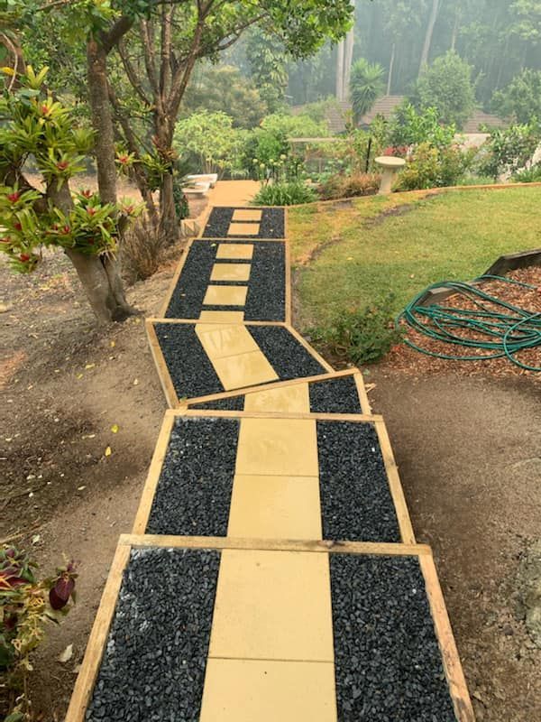 A Descending Outdoor Staircase  — Creative Landscapes Coffs Harbour in Korora, NSW