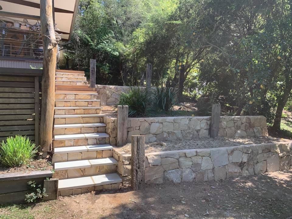 Stone Stairs Ascending to A Deck — Creative Landscapes Coffs Harbour In Toormina, NSW