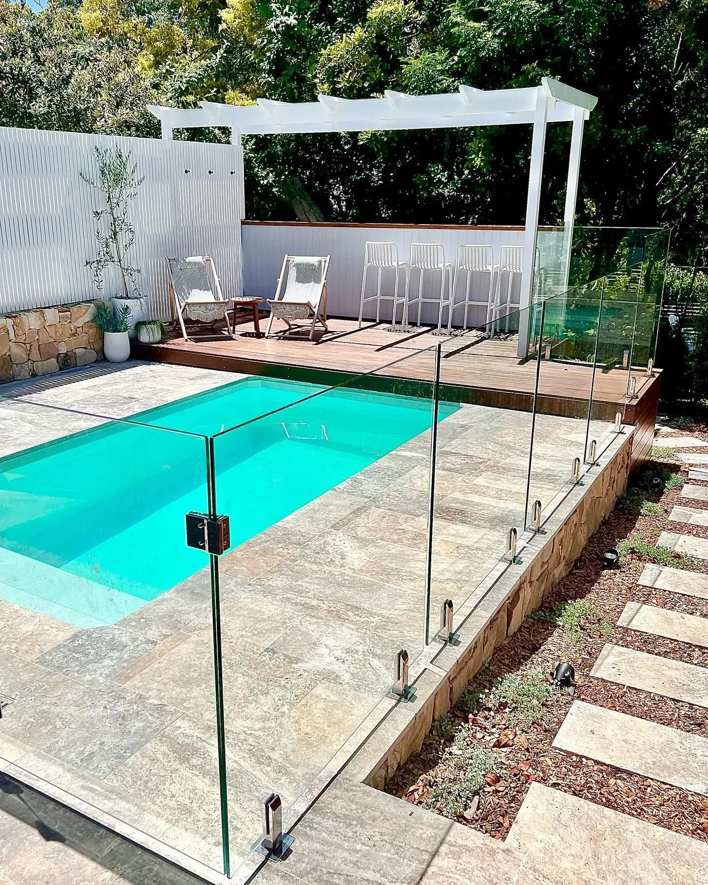 A Rectangular Swimming Pool with Blue Water  — Creative Landscapes Coffs Harbour in Korora, NSW
