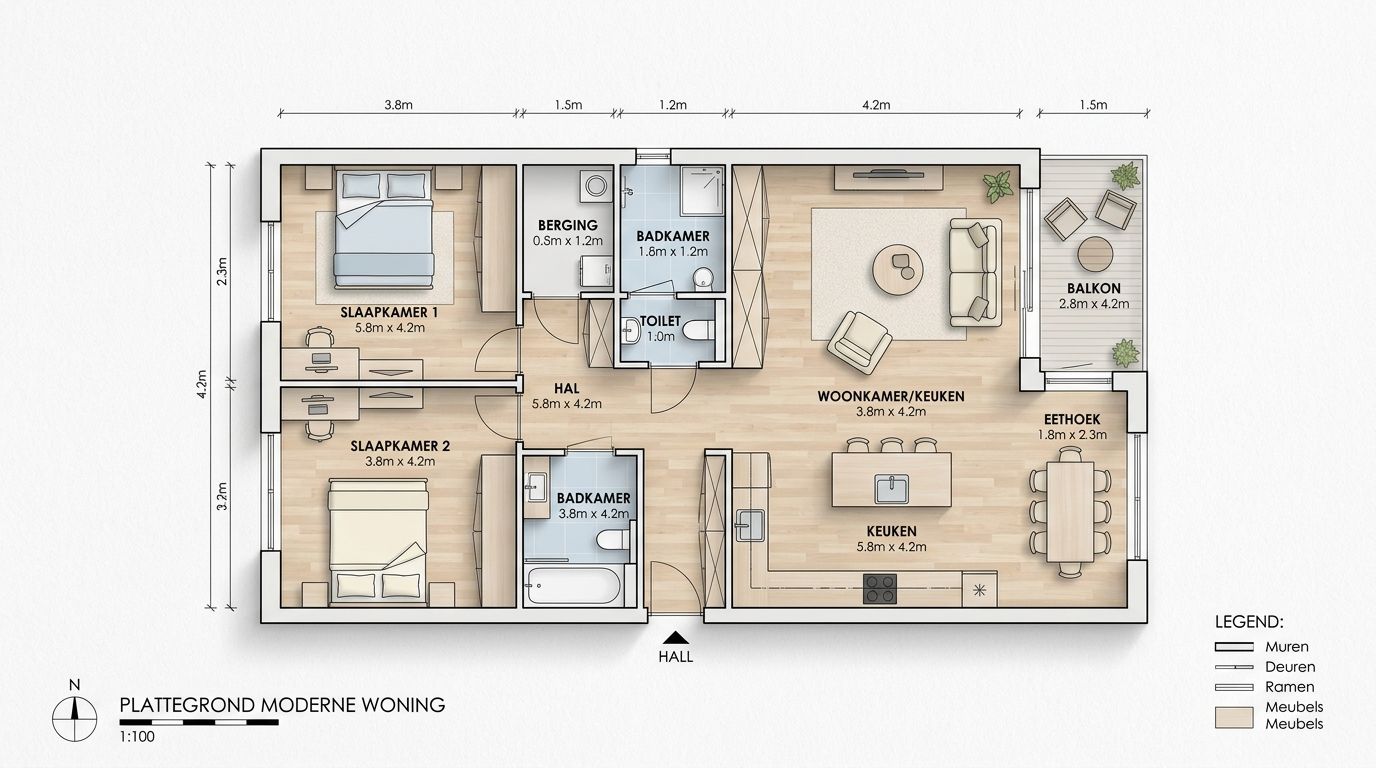 Digitale plattegrond woning