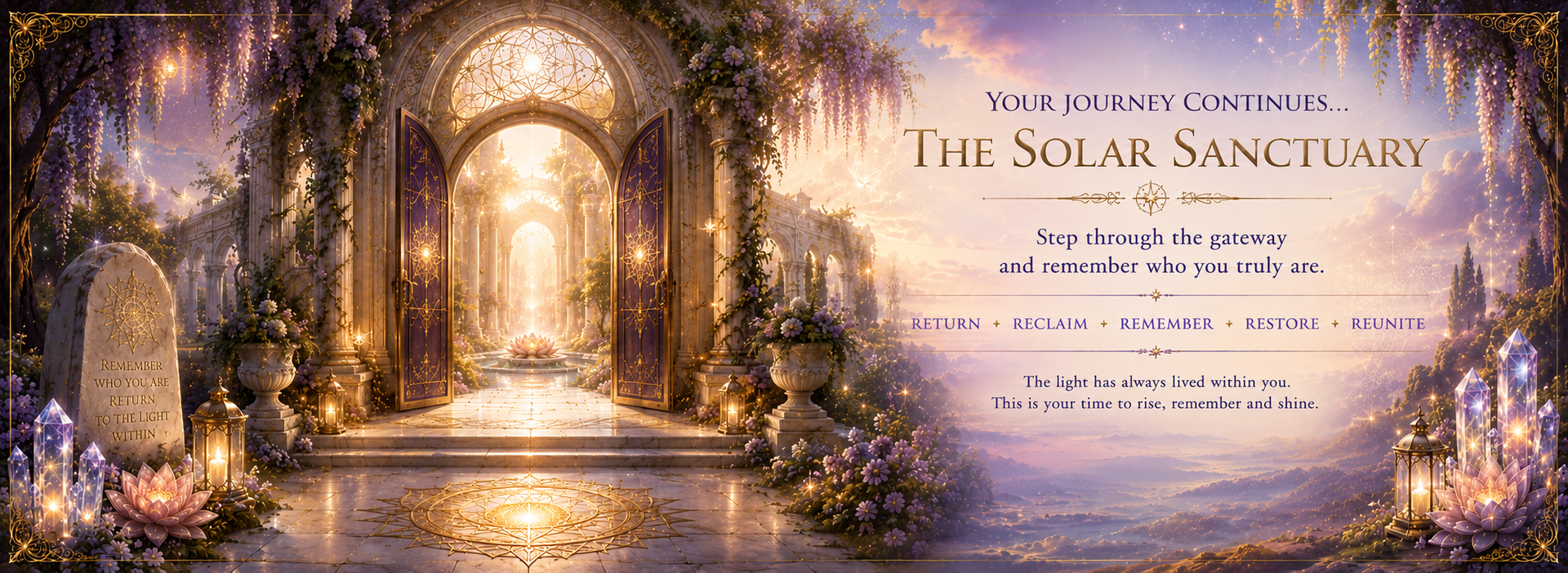 Your Journey Continues in the Solar Sanctuary, welcome, come on in...
