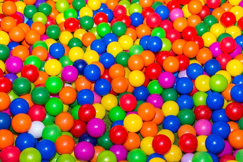 Colorful sensory ball pit balls for tactile play, movement, and sensory room activities