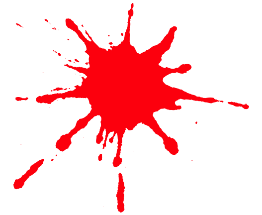 Decorative red paint splatter graphic
