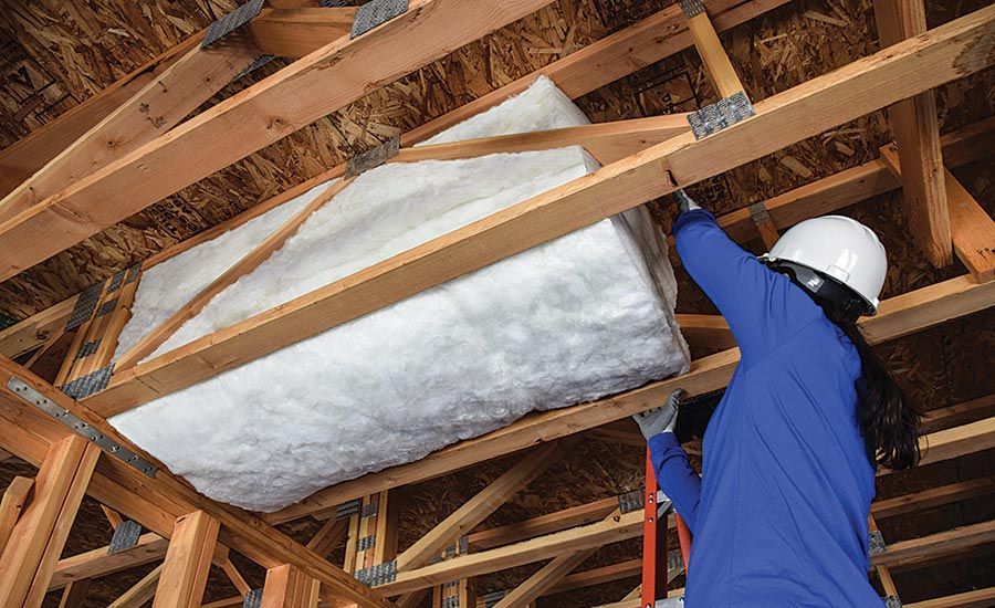 Close-up view of a foam board insulation on the interior wall of a home to improve energy efficiency and temperature control.
