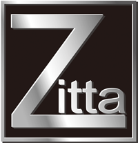 Un logo zitta argenté sur fond noir