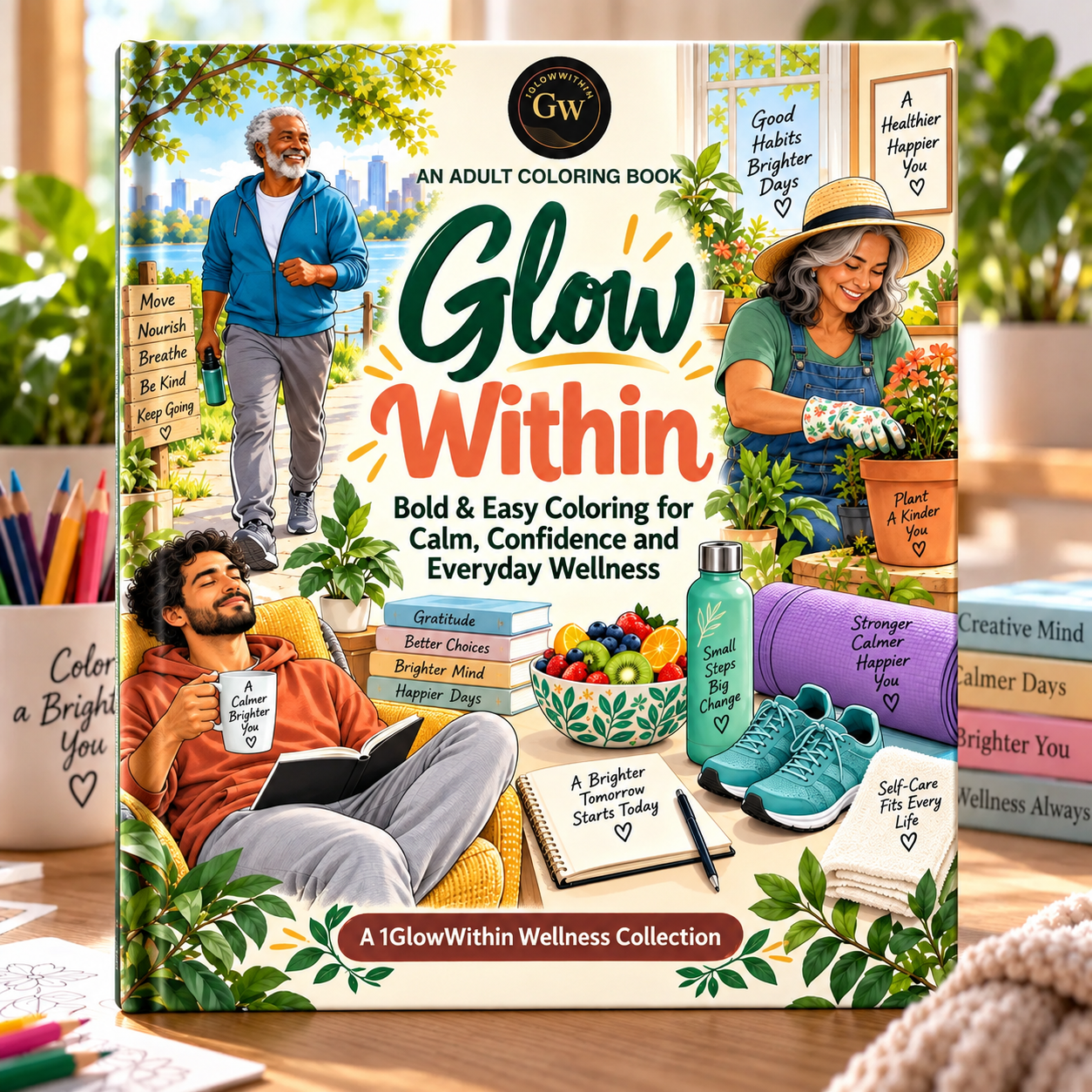 Glow Within adult coloring book for calm and wellness