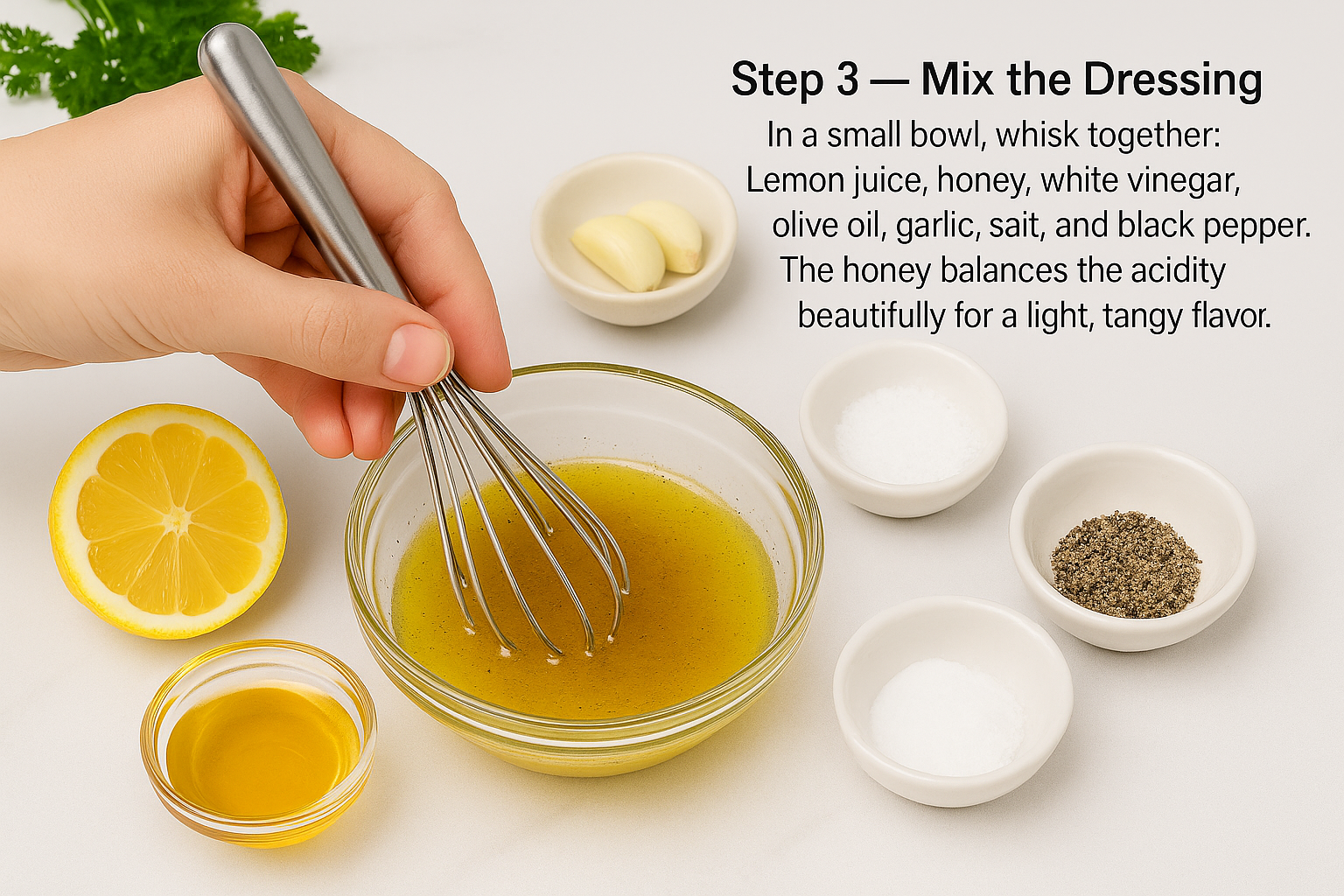 Mix the salad dressing