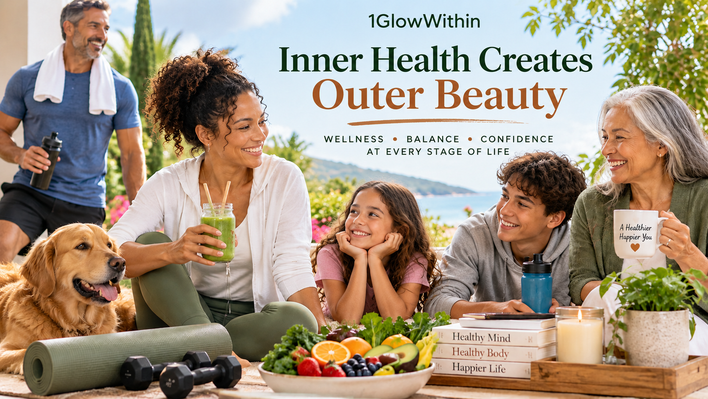 Multigenerational family sharing healthy food and wellness – Inner Health Creates Outer Beauty