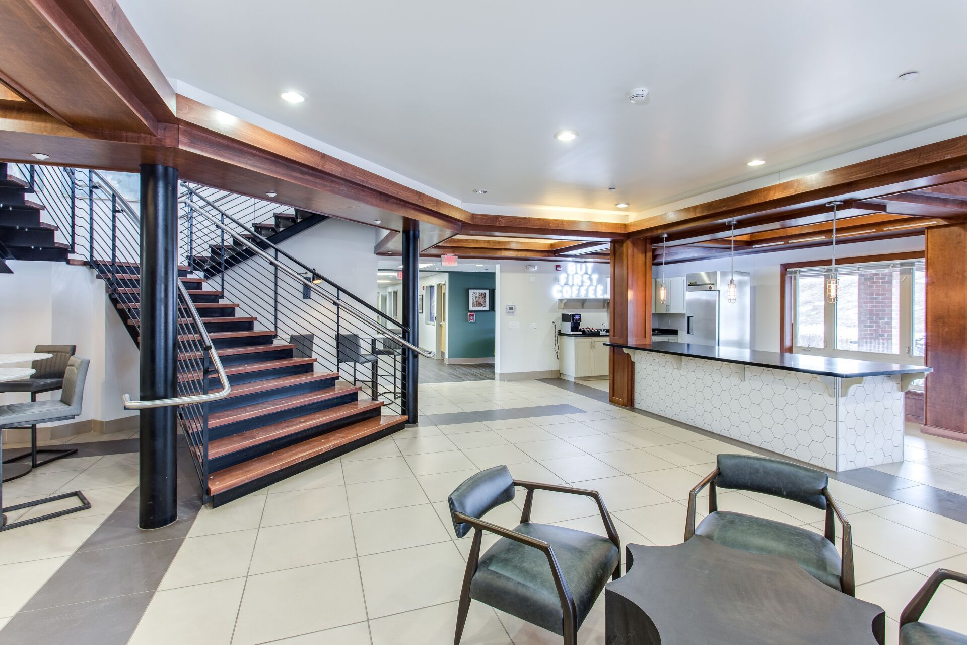 Downstairs lobby main staircase
