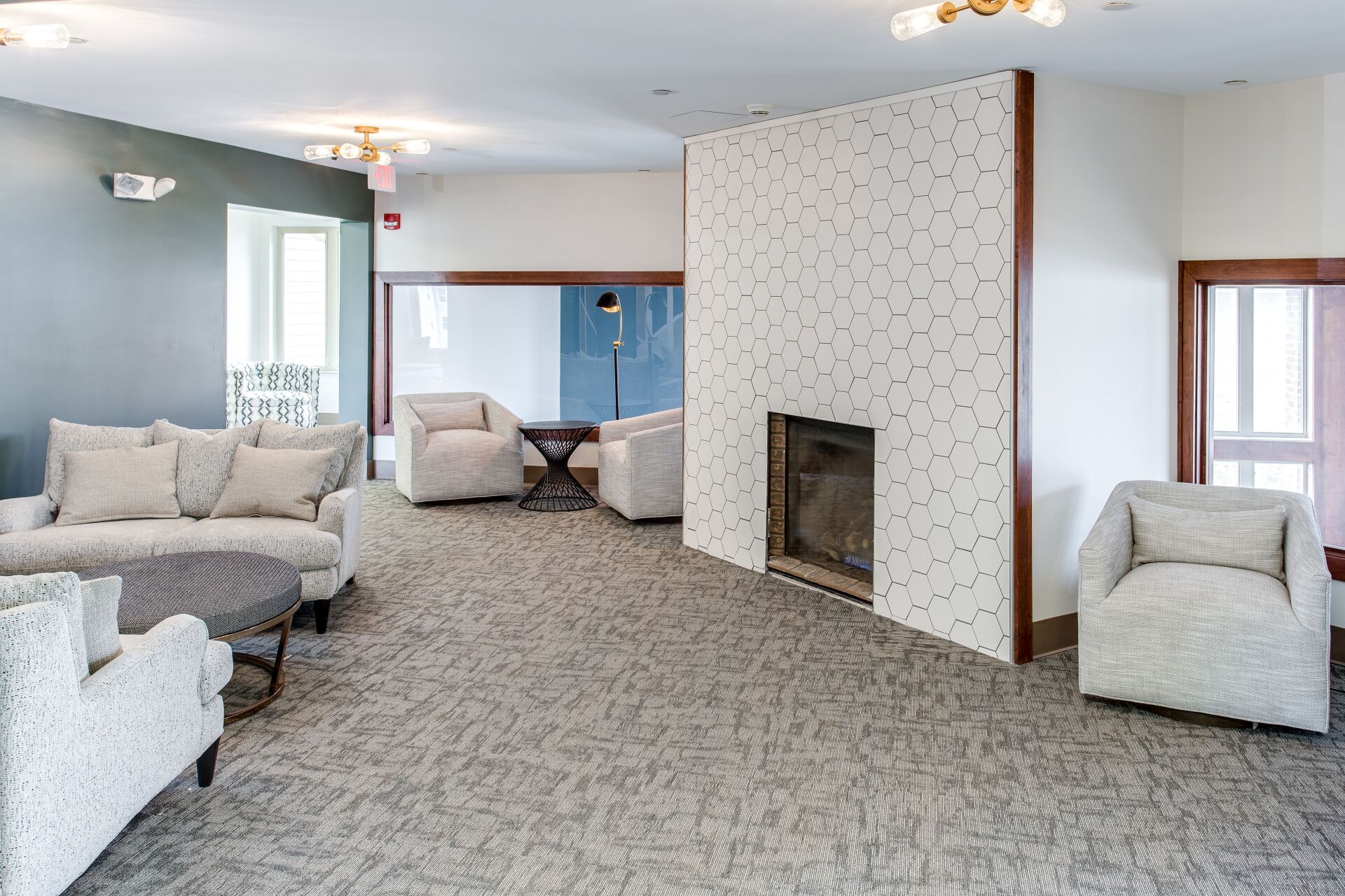 Lounge with fireplace