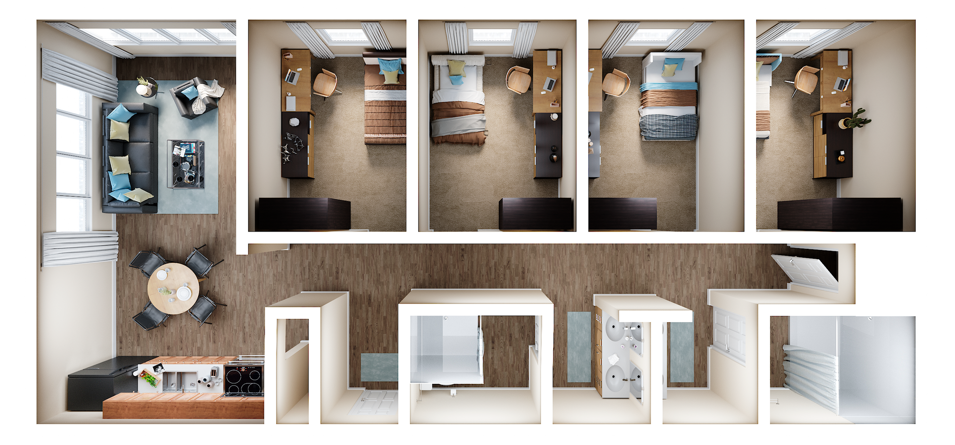 Enclave at Brockport4-Bedroom Student Housing Floorplan