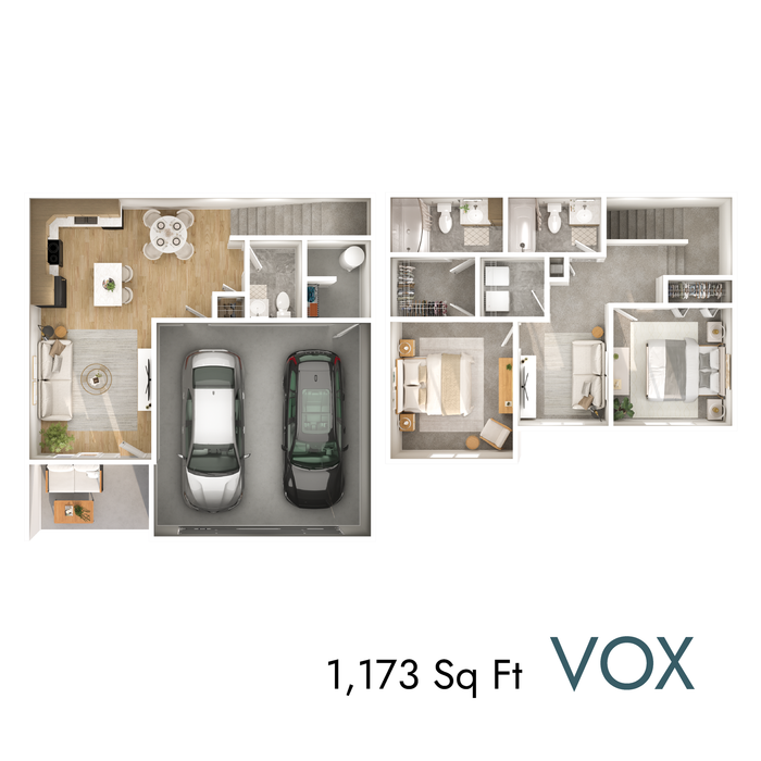 Vox floor plan with 1,173 square feet