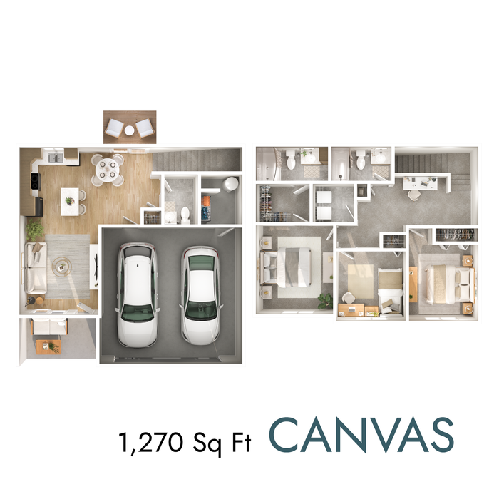 Canvas floor plan with 1,270 square feet