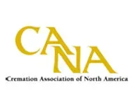 CANA logo in gold letters with “Cremation Association of North America” below in black text