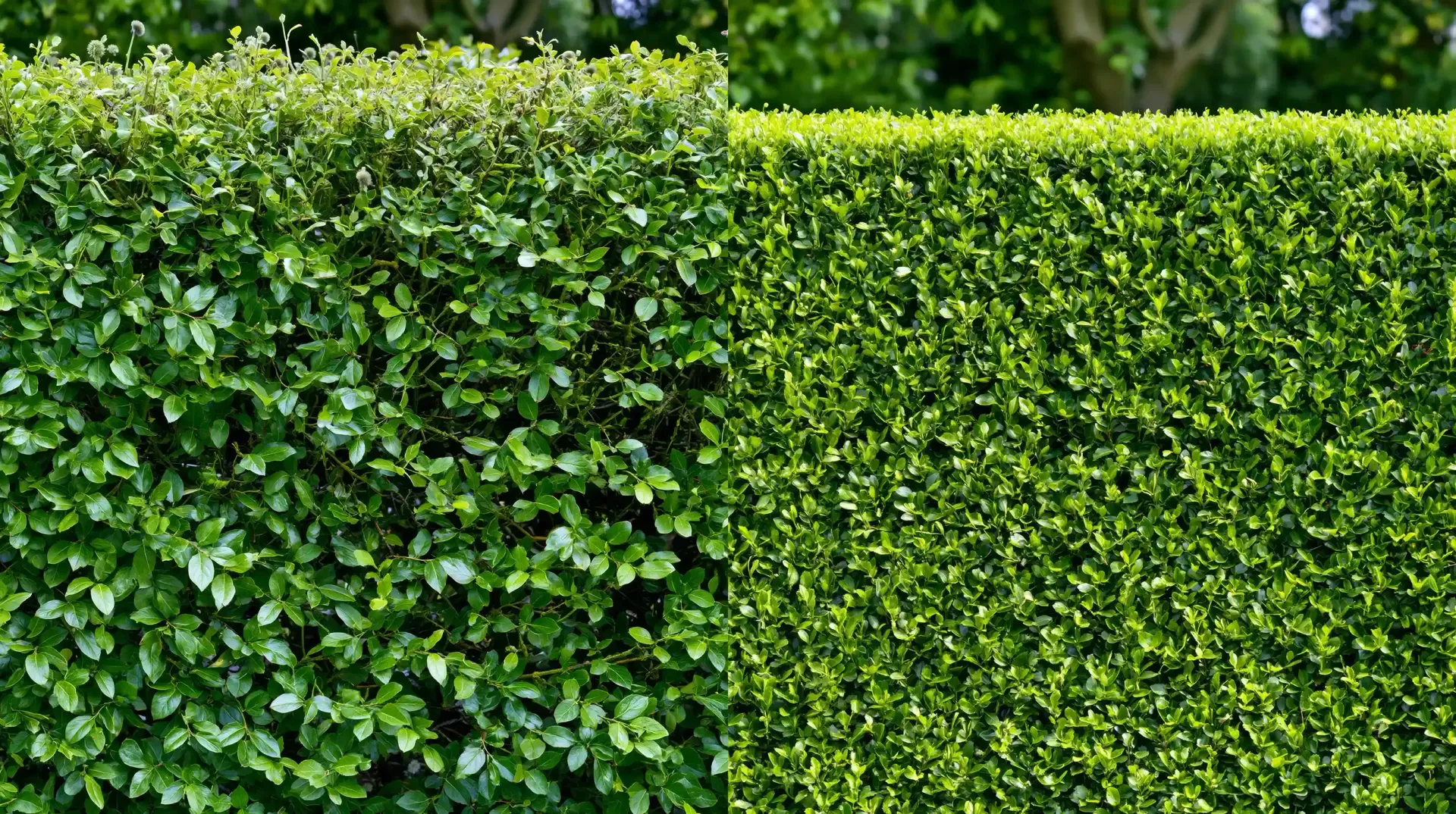 Partially trimmed hedge