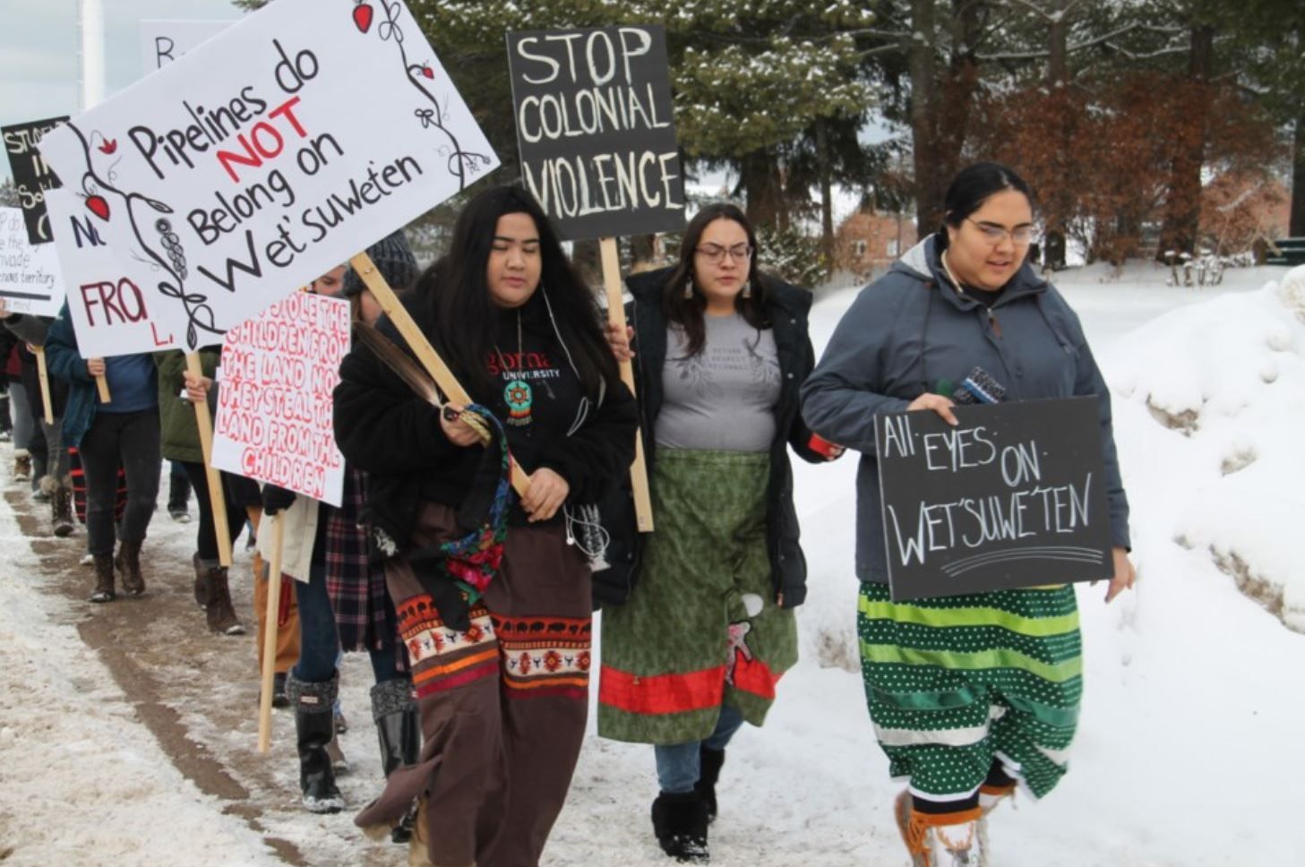 Protestors oppose the BC Coastal GasLink pipeline project in solidarity with Wet'suwet'en First Nation. Darren Taylor/SooToday