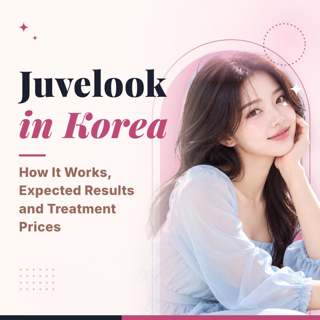 Blog cover image for Juvelook in Korea: How It Works, Expected Results and Treatment Prices with a model portrait on a soft pink background