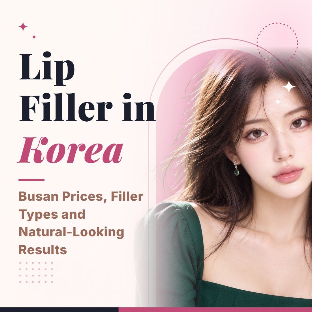 Blog cover image for Lip Filler in Korea: Busan Prices, Filler Types and Natural-Looking Results with a model portrait on a soft pink background