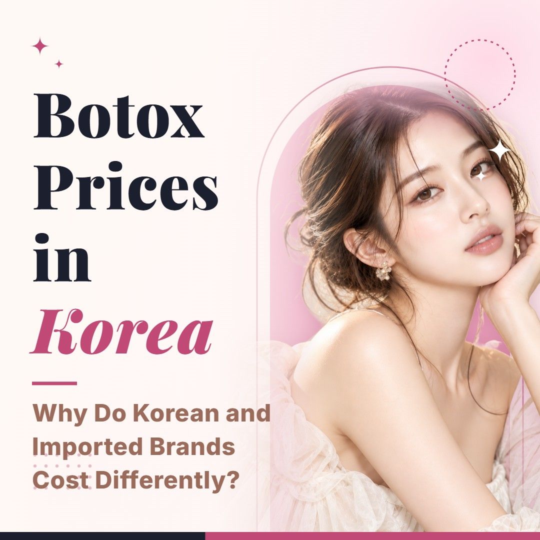 Blog cover image for Botox Prices in Korea: Why Do Korean and Imported Brands Cost Differently? with a model portrait on a soft pink background