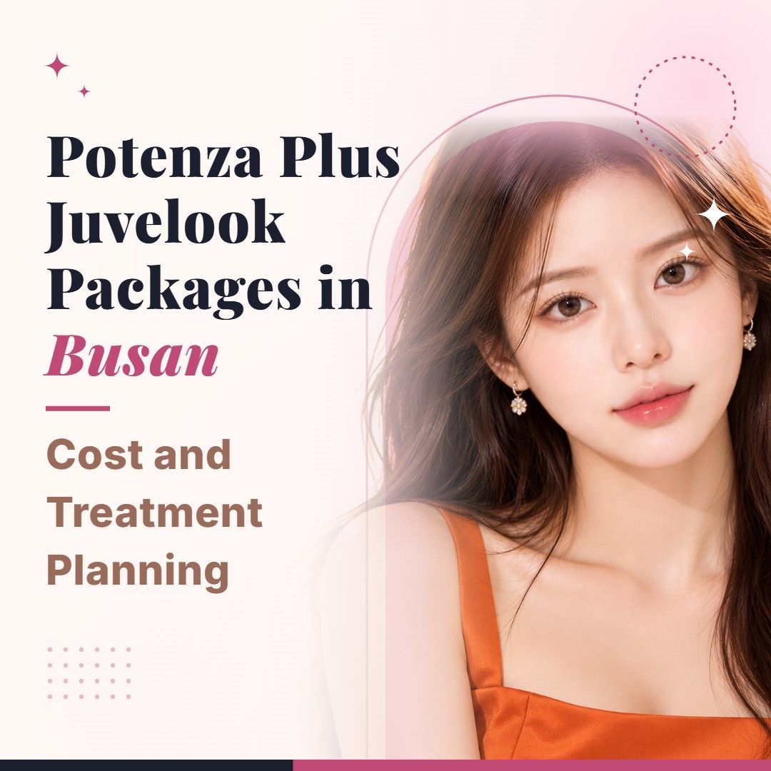 Blog cover image for Potenza Plus Juvelook Packages in Busan: Cost and Treatment Planning with a model portrait on a soft pink background