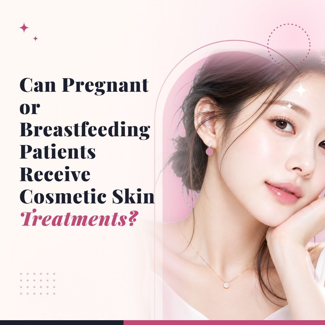 Blog cover image for Can Pregnant or Breastfeeding Patients Receive Cosmetic Skin Treatments? with a model portrait on a soft pink background