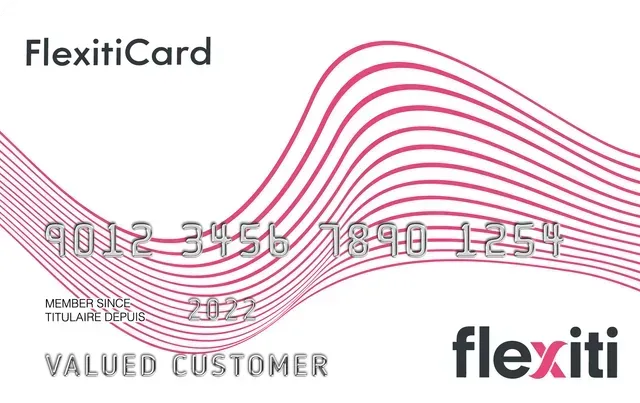 FlexitiCard gift card with pink wave design and “Valued Customer” text