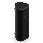 Black cylindrical speaker with buttons, shown on a white background
