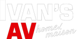 Ivan’s AV Home/maison NB and Hirtle’s Sound Solutions PEI logos on a black background