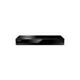 Black rectangular electronic device on a white background