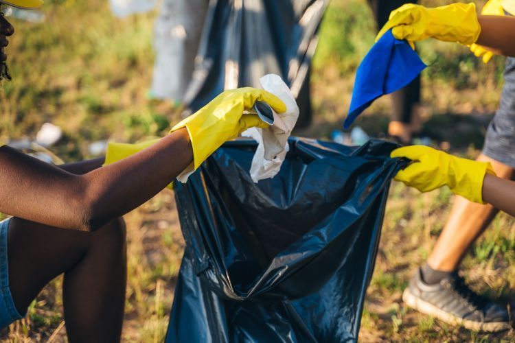 cleanup using protective gear
