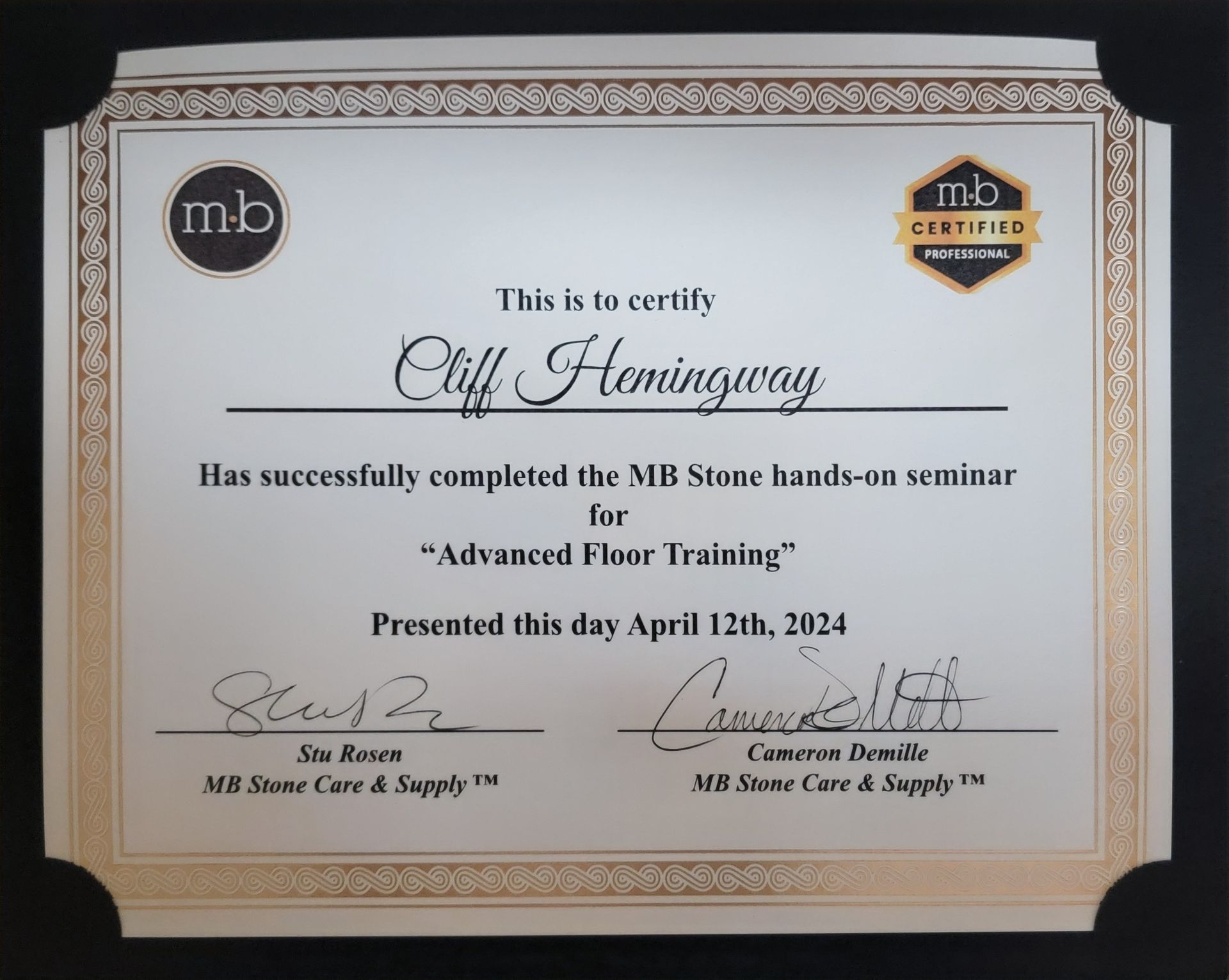 MB Advanced Floor Training Certification