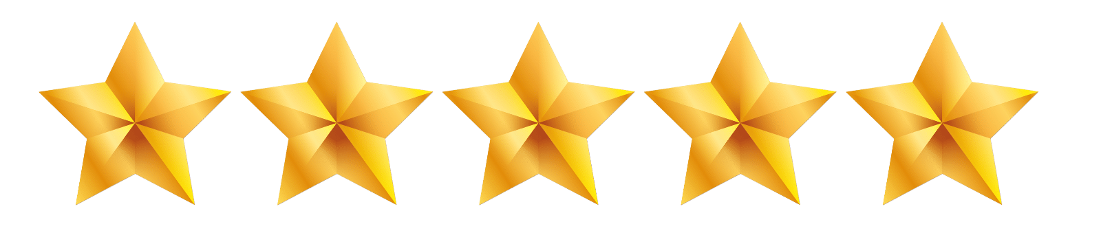 Five golden stars in a row.