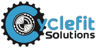 Cyclefit Solutions logo with a blue gear, a wheel, and blue text.