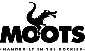 Black logo: stylized alligator atop the word