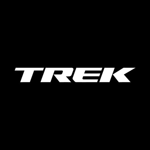 Trek bicycle brand logo in white on a black background.
