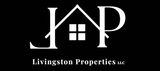 White JP logo with a house icon above “Livingston Properties LLC” on a black background