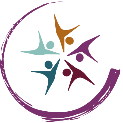 A graphic of a group of people are standing in a circle with their arms outstretched.