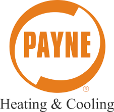 Payne Heating & Cooling logo: Orange text and circle graphic.
