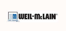 Logo for Weil-McLain, a heating and hot water equipment manufacturer, with their name and