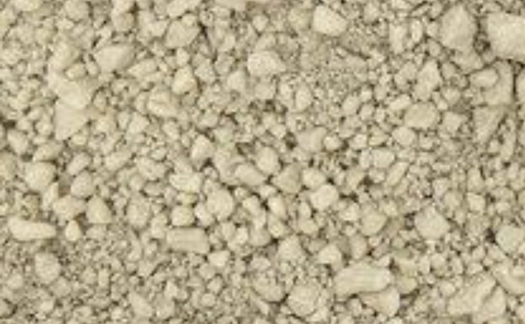 A close up of a pile of white gravel.