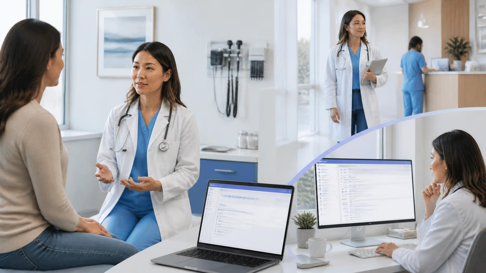 AI medical scribe supporting physician documentation throughout the clinical workday