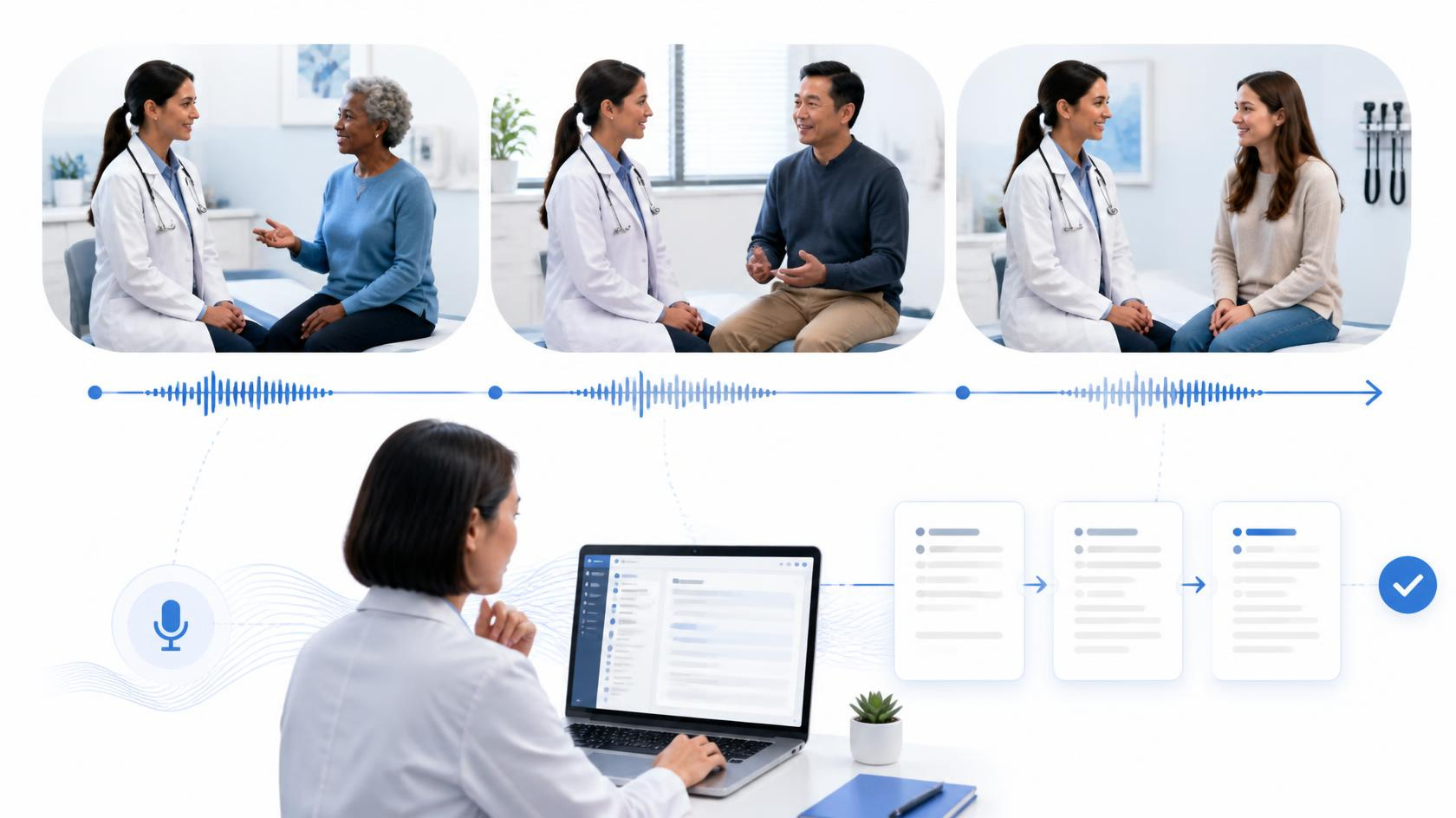 AI medical scribe helping doctors manage documentation during back-to-back patient visits