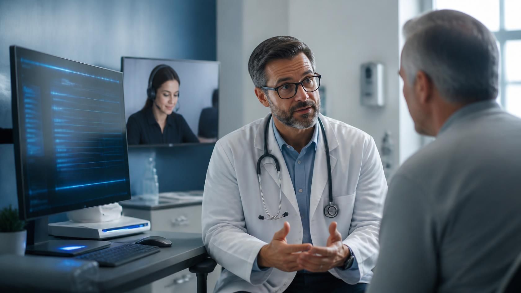 Virtual medical scribe supporting a physician with remote clinical documentation