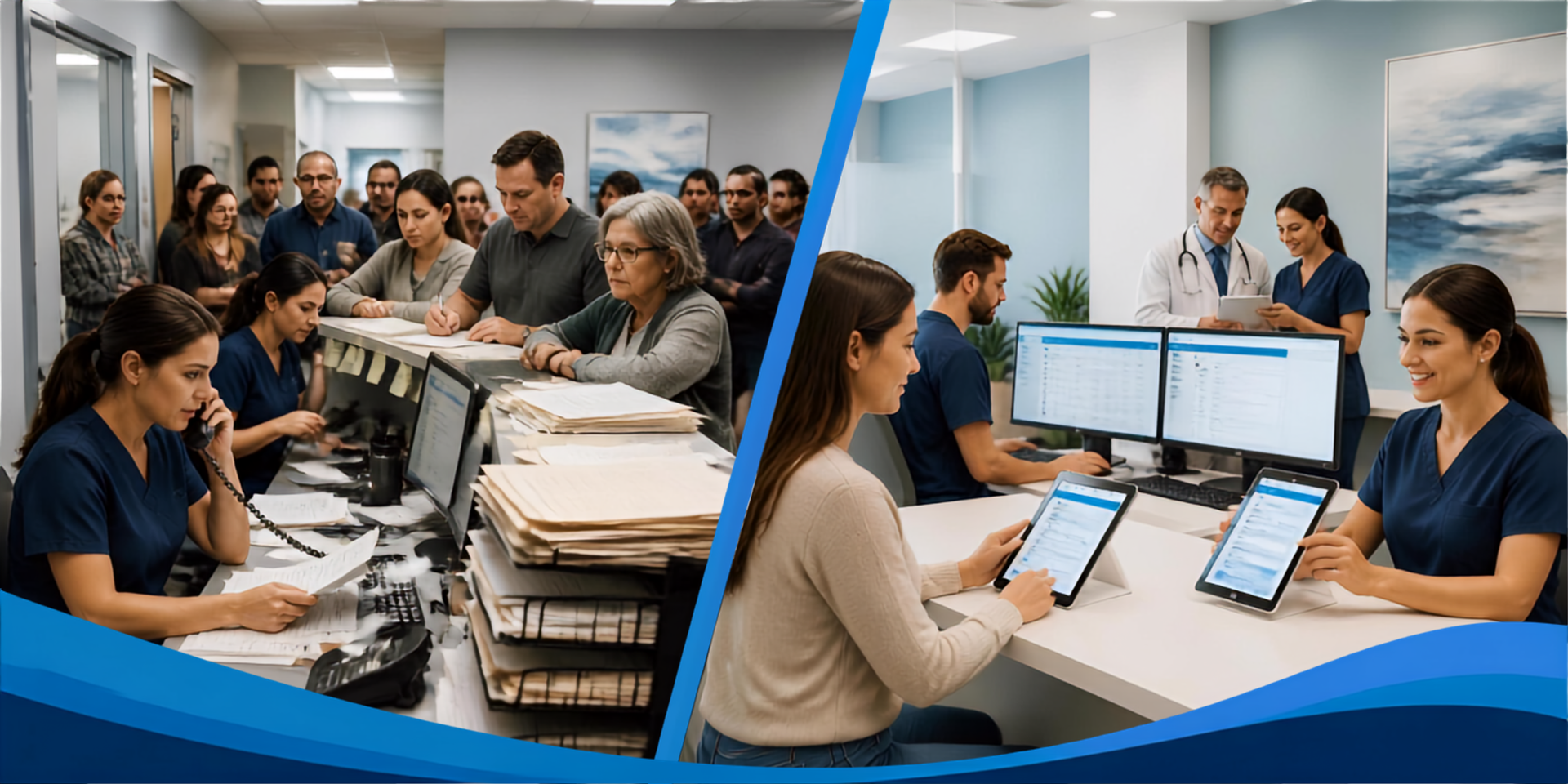 Virtual medical assistant managing patient intake, insurance verification, and appointment scheduling to reduce front desk backlog in a healthcare clinic.